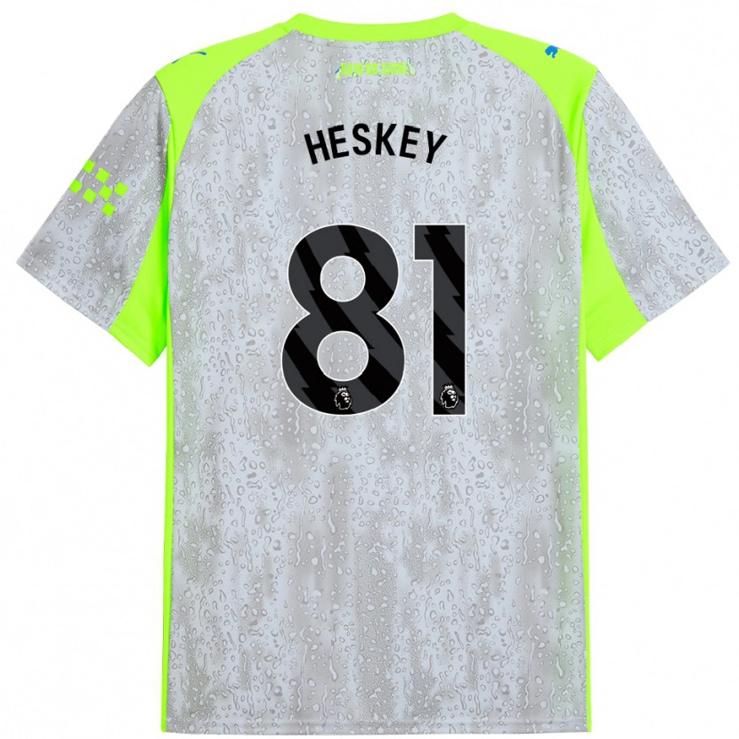 Danxen Dětské Jaden Heskey #81 Šedá Žlutá Třetí Hráčské Dresy 2025/26 Dres