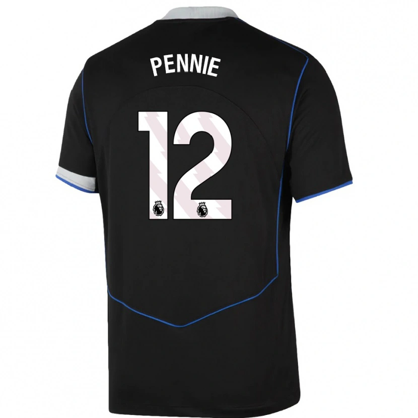 Danxen Dětské Andrew Pennie #12 Černá Modrá Stříbrná Třetí Hráčské Dresy 2025/26 Dres