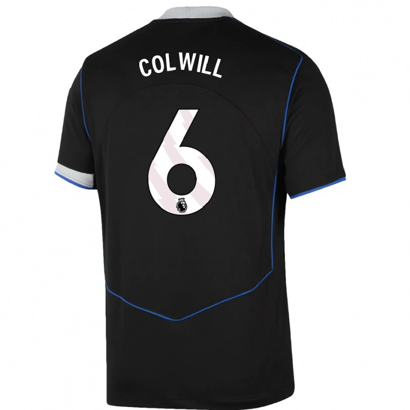 Danxen Dětské Levi Colwill #6 Černá Modrá Stříbrná Třetí Hráčské Dresy 2025/26 Dres