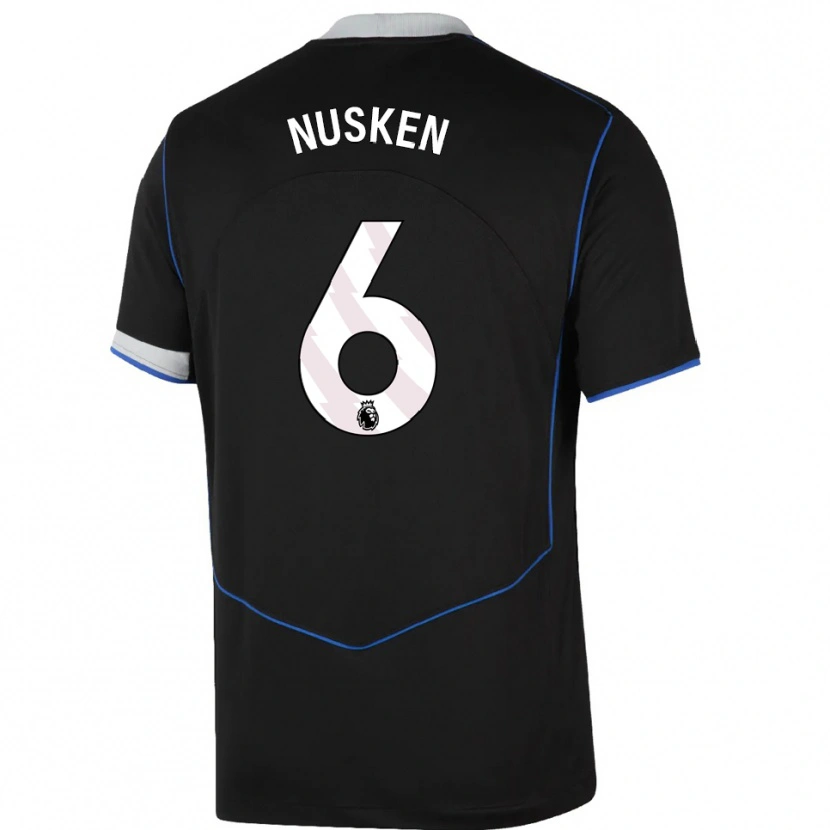 Danxen Dětské Sjoeke Nusken #6 Černá Modrá Stříbrná Třetí Hráčské Dresy 2025/26 Dres