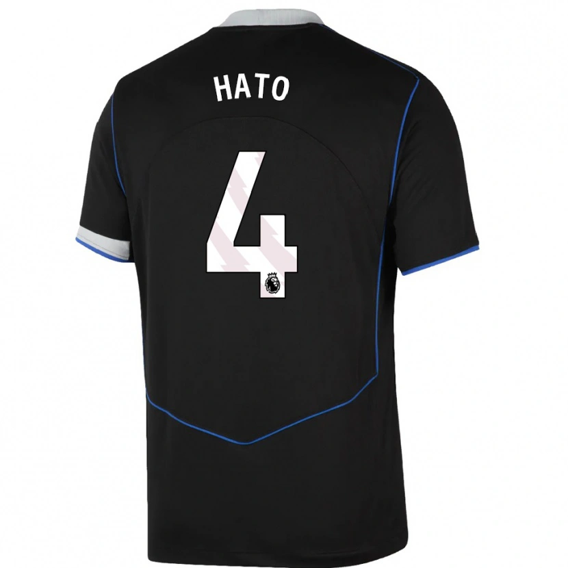 Danxen Dětské Jorrel Hato #4 Černá Modrá Stříbrná Třetí Hráčské Dresy 2025/26 Dres