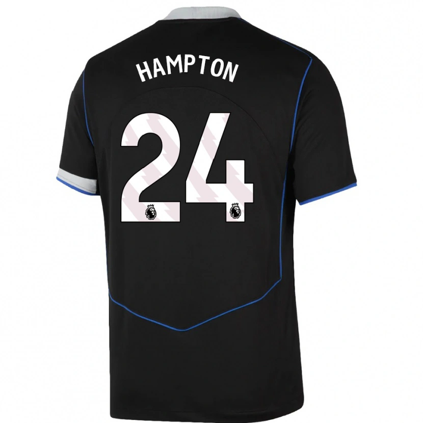 Danxen Dětské Hannah Hampton #24 Černá Modrá Stříbrná Třetí Hráčské Dresy 2025/26 Dres