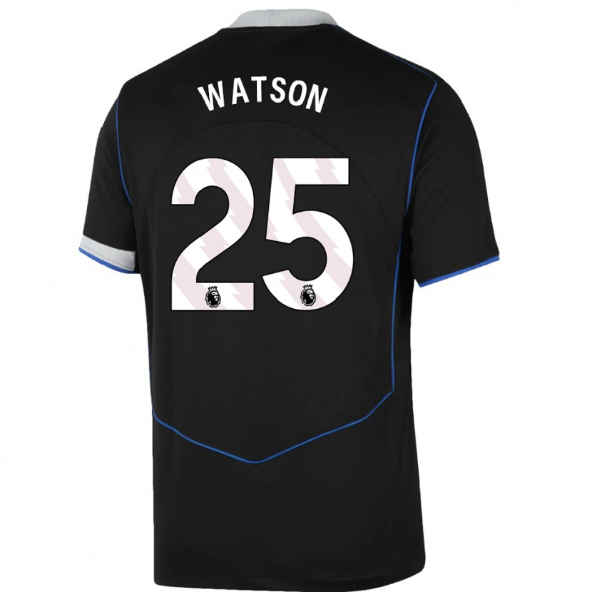 Danxen Dětské Lucy Watson #25 Černá Modrá Stříbrná Třetí Hráčské Dresy 2025/26 Dres