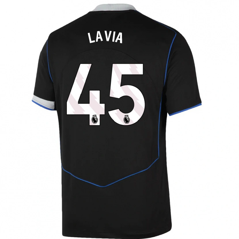 Danxen Dětské Roméo Lavia #45 Černá Modrá Stříbrná Třetí Hráčské Dresy 2025/26 Dres