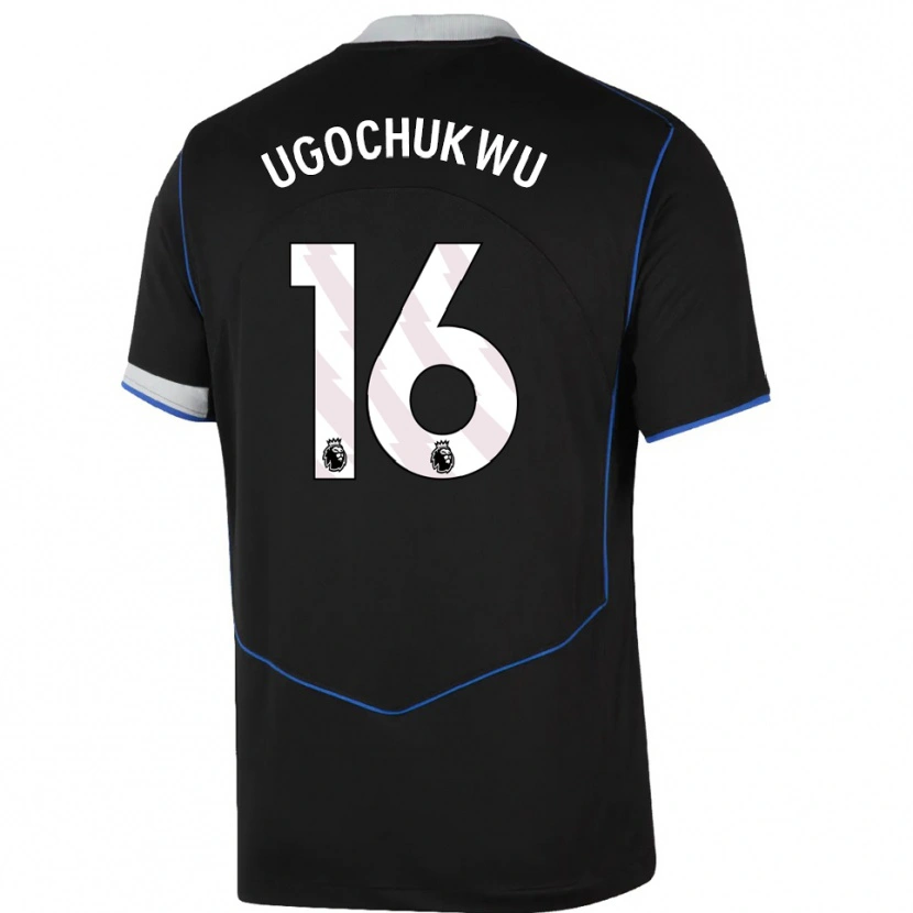 Danxen Dětské Lesley Ugochukwu #16 Černá Modrá Stříbrná Třetí Hráčské Dresy 2025/26 Dres