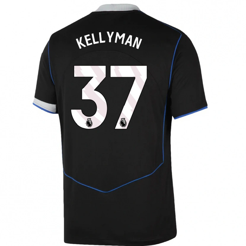 Danxen Dětské Omari Kellyman #37 Černá Modrá Stříbrná Třetí Hráčské Dresy 2025/26 Dres