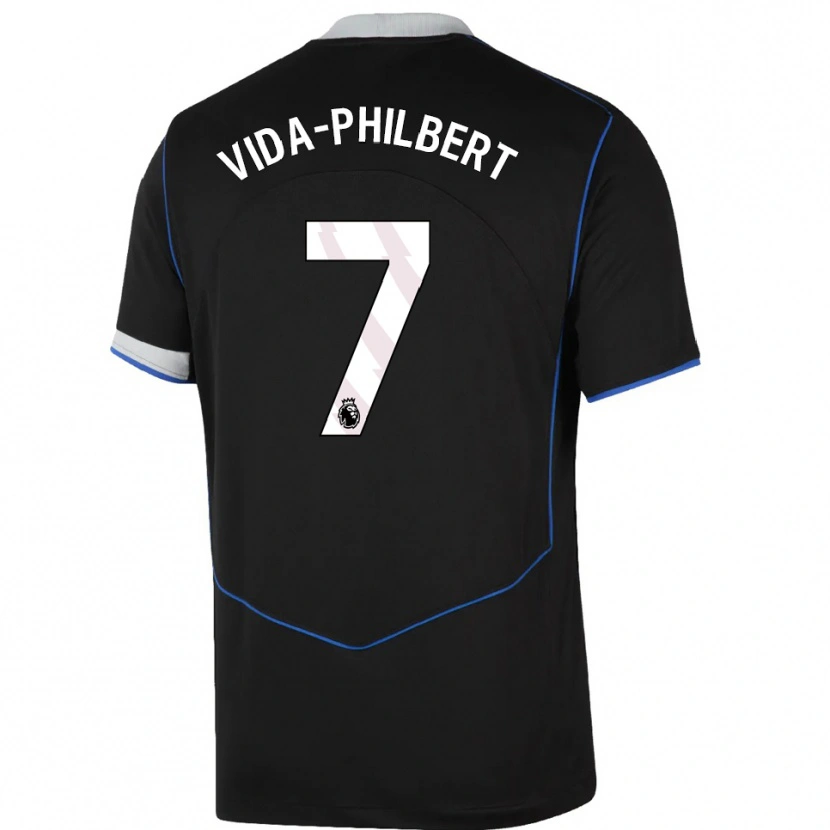 Danxen Dětské Joel Philbert #7 Černá Modrá Stříbrná Třetí Hráčské Dresy 2025/26 Dres