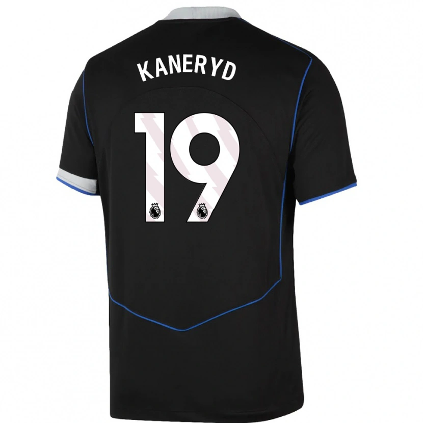 Danxen Dětské Johanna Rytting Kaneryd #19 Černá Modrá Stříbrná Třetí Hráčské Dresy 2025/26 Dres