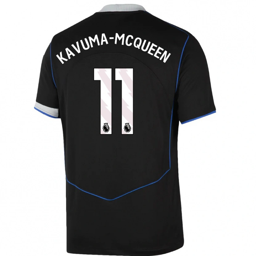 Danxen Dětské Ryan Kavuma-Mcqueen #11 Černá Modrá Stříbrná Třetí Hráčské Dresy 2025/26 Dres
