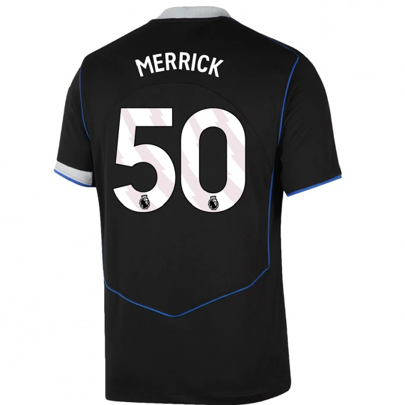 Danxen Dětské Max Merrick #50 Černá Modrá Stříbrná Třetí Hráčské Dresy 2025/26 Dres