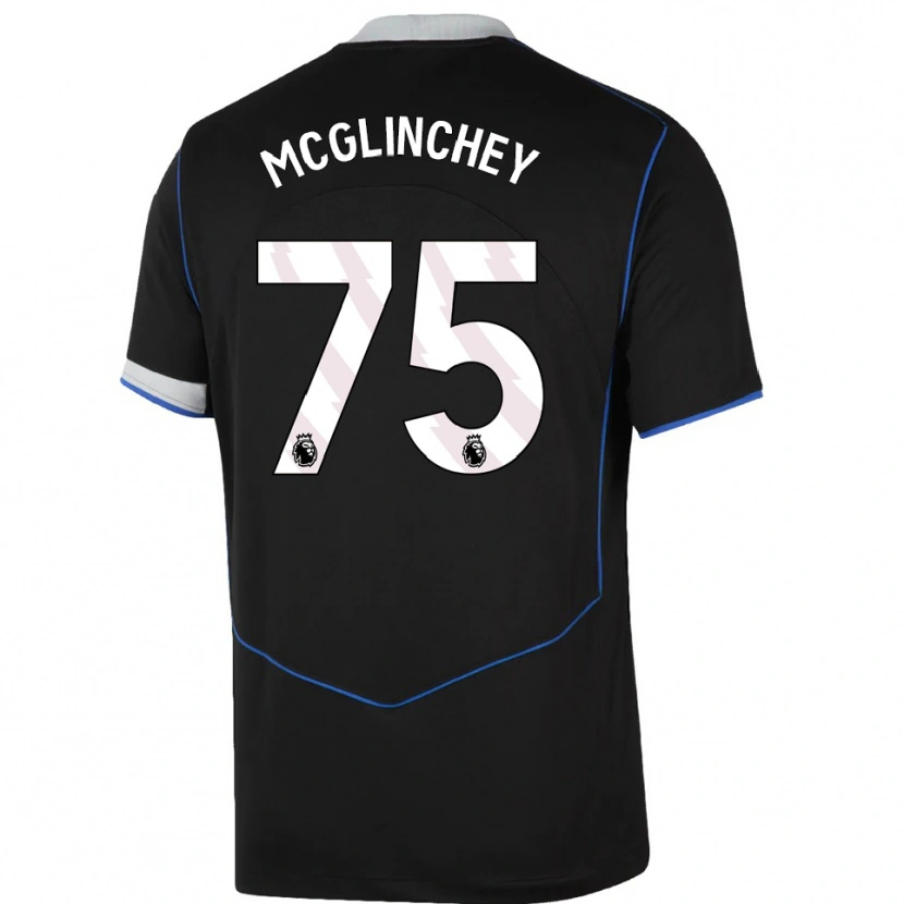 Danxen Dětské Harry Mcglinchey #75 Černá Modrá Stříbrná Třetí Hráčské Dresy 2025/26 Dres