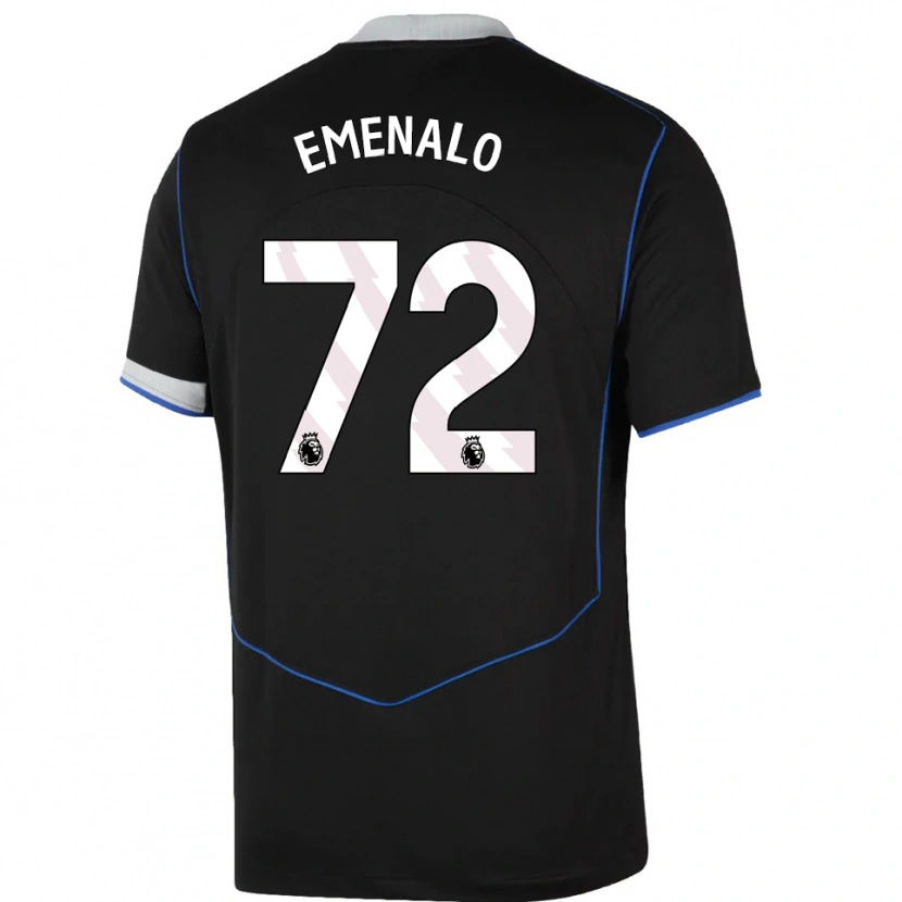 Danxen Dětské Landon Emenalo #72 Černá Modrá Stříbrná Třetí Hráčské Dresy 2025/26 Dres