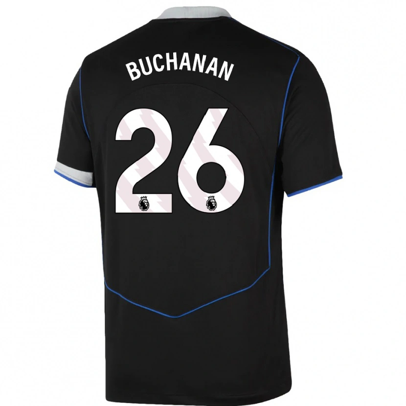 Danxen Dětské Kadeisha Buchanan #26 Černá Modrá Stříbrná Třetí Hráčské Dresy 2025/26 Dres