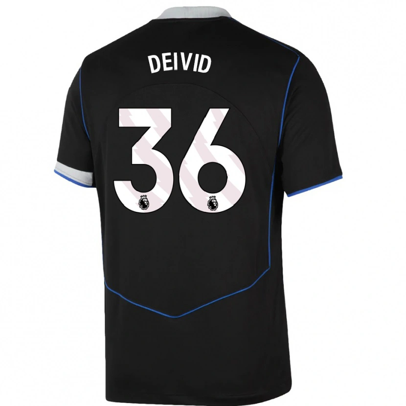 Danxen Dětské Deivid Washington #36 Černá Modrá Stříbrná Třetí Hráčské Dresy 2025/26 Dres