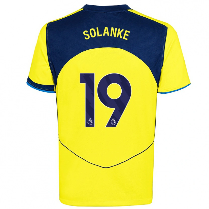 Danxen Dětské Dominic Solanke #19 Žlutá Tmavě Modrá Třetí Hráčské Dresy 2025/26 Dres