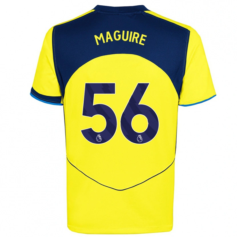 Danxen Dětské Aaron Maguire #56 Žlutá Tmavě Modrá Třetí Hráčské Dresy 2025/26 Dres