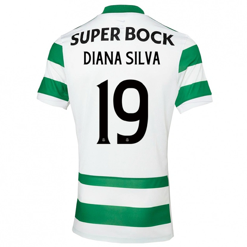 Danxen Pánské Diana Micaela Abreu De Sousa E Silva #19 Zelená Bílá Domů Hráčské Dresy 2025/26 Dres