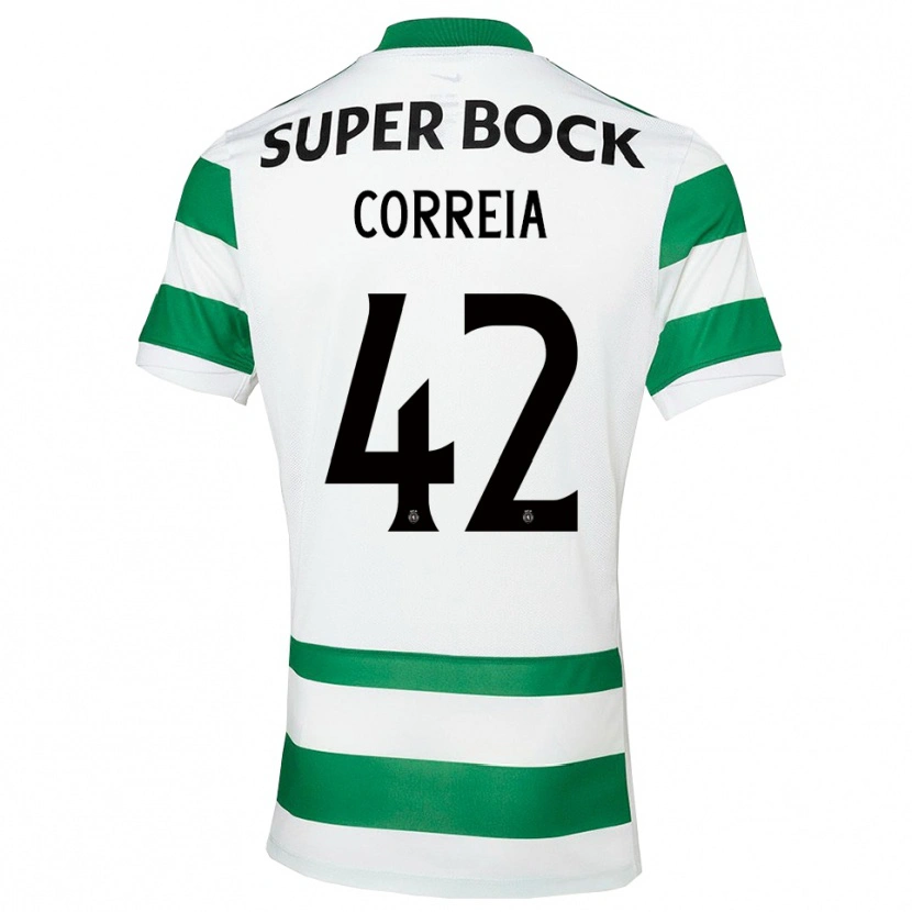 Danxen Pánské Maísa Correia #42 Zelená Bílá Domů Hráčské Dresy 2025/26 Dres