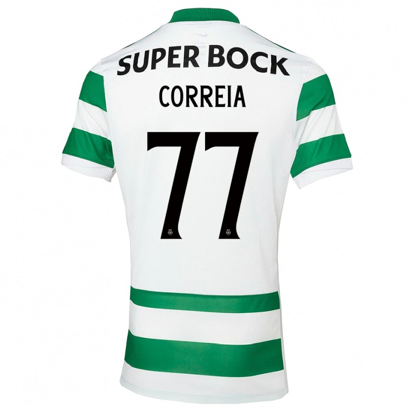 Danxen Pánské Alícia Correia #77 Zelená Bílá Domů Hráčské Dresy 2025/26 Dres