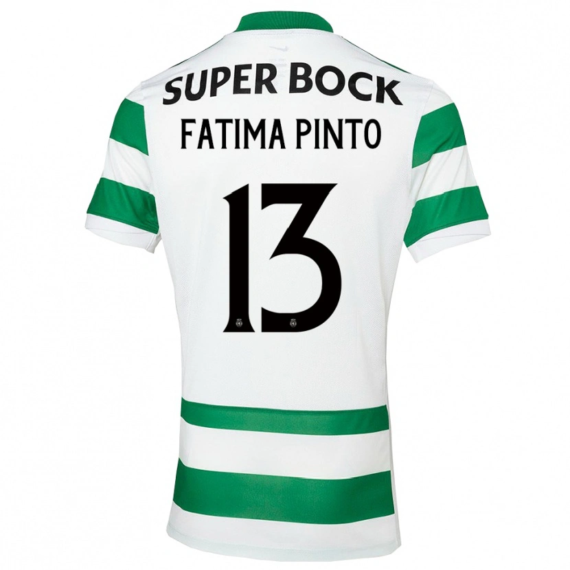 Danxen Pánské Fátima Alexandra Figueira Pinto #13 Zelená Bílá Domů Hráčské Dresy 2025/26 Dres