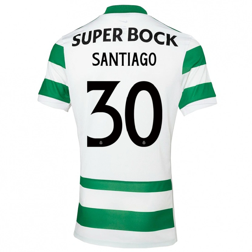Danxen Pánské Carolina Santiago #30 Zelená Bílá Domů Hráčské Dresy 2025/26 Dres