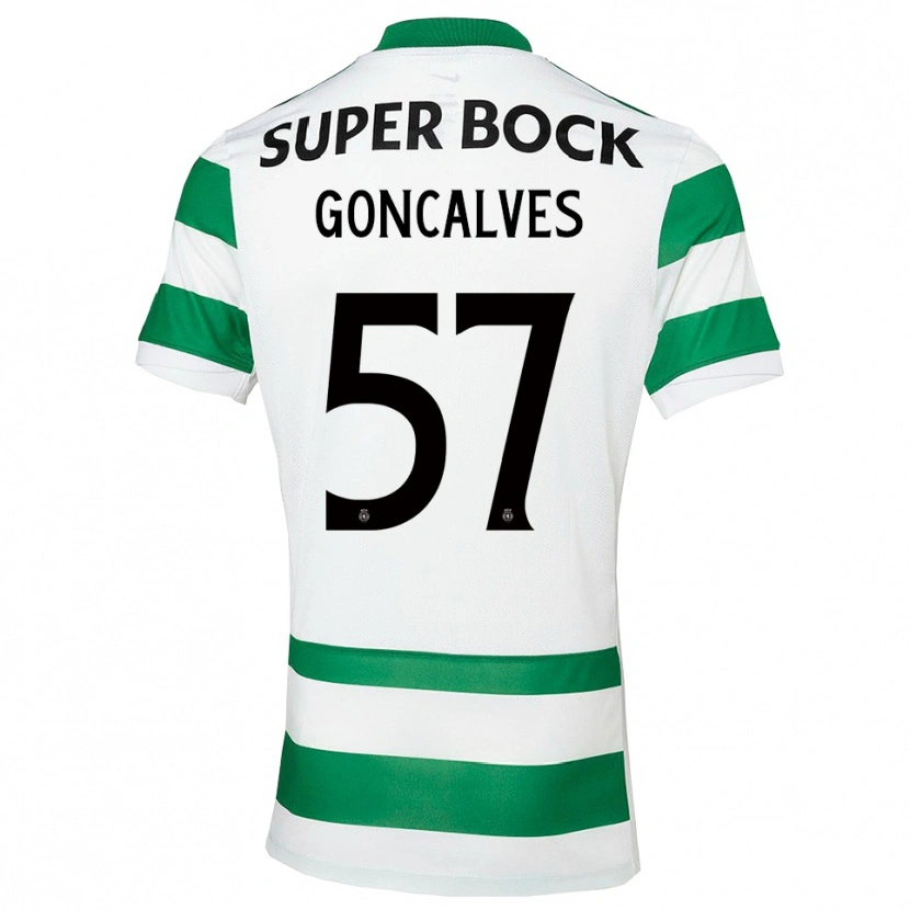 Danxen Pánské Inês Gonçalves #57 Zelená Bílá Domů Hráčské Dresy 2025/26 Dres