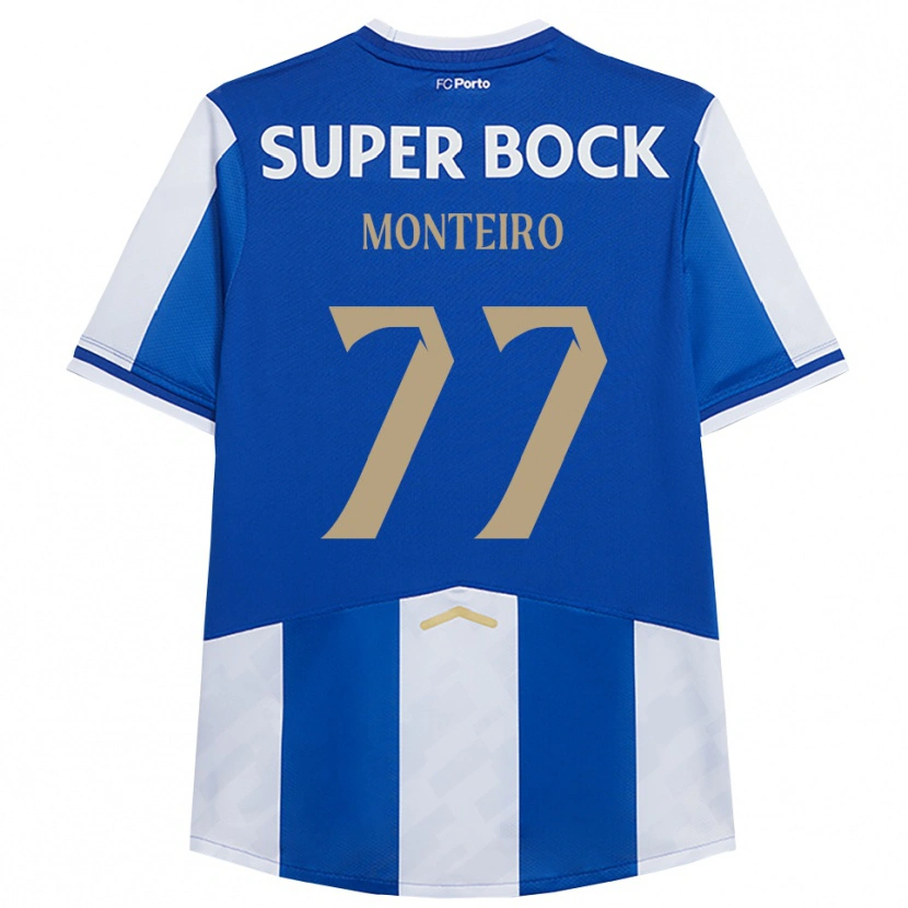 Danxen Pánské Rui Monteiro #77 Modrá Bílá Domů Hráčské Dresy 2025/26 Dres