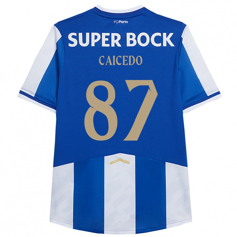 Danxen Pánské Brayan Caicedo #87 Modrá Bílá Domů Hráčské Dresy 2025/26 Dres