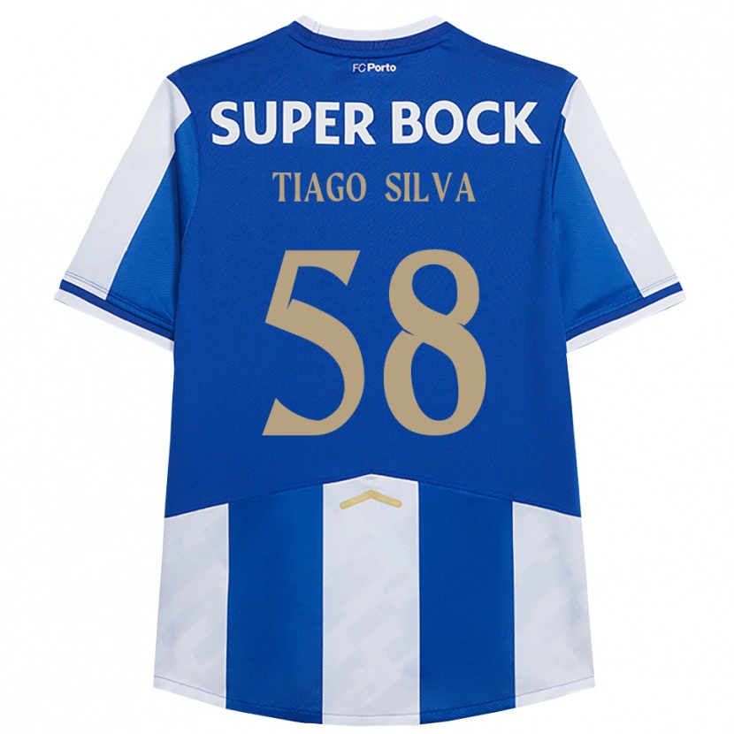 Danxen Pánské Tiago Silva #58 Modrá Bílá Domů Hráčské Dresy 2025/26 Dres