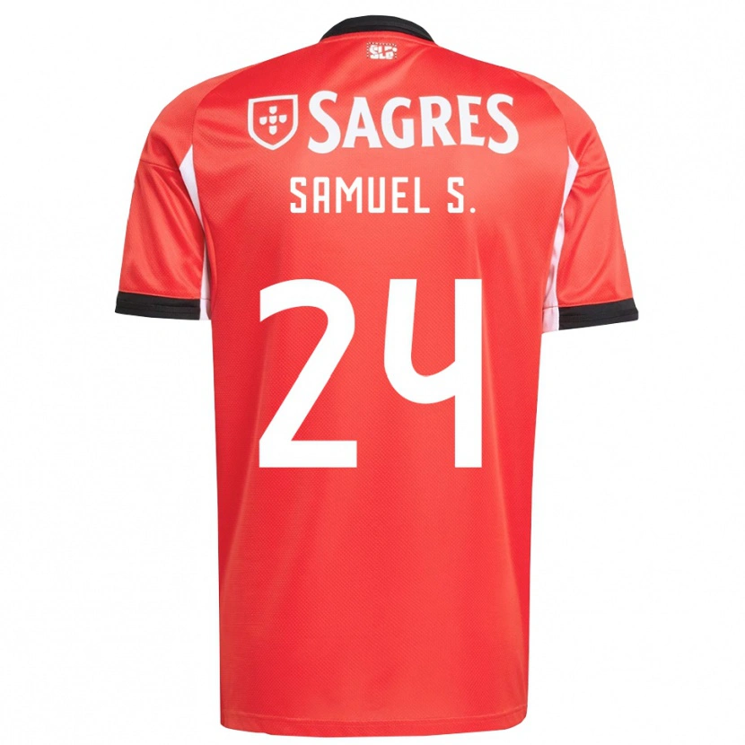 Danxen Pánské Samuel Soares #24 Červená Bílá Domů Hráčské Dresy 2025/26 Dres