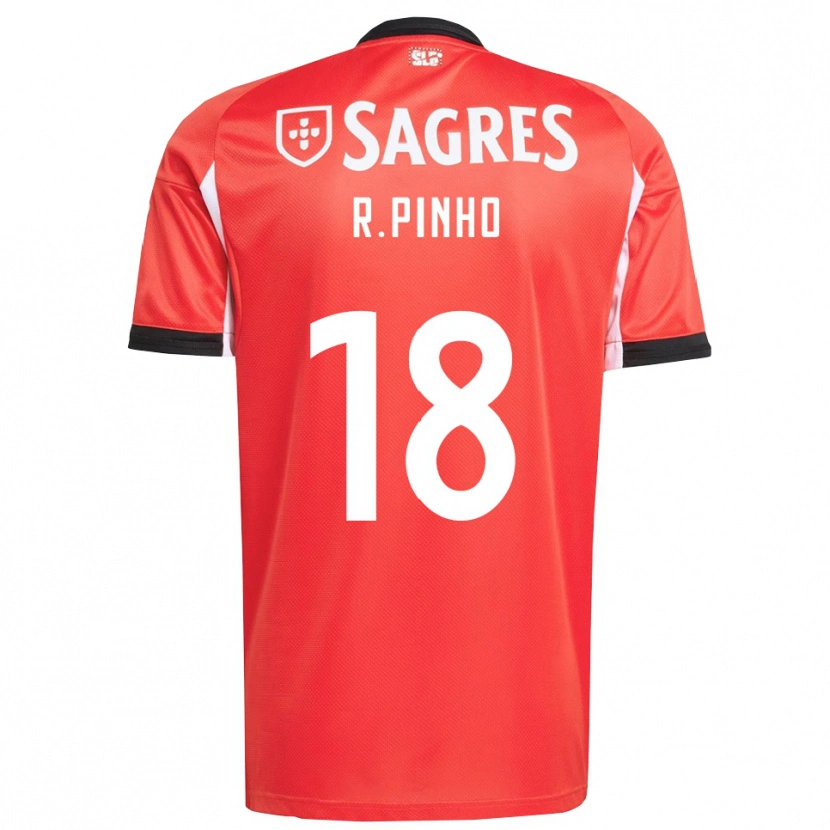 Danxen Pánské Rodrigo Pinho #18 Červená Bílá Domů Hráčské Dresy 2025/26 Dres