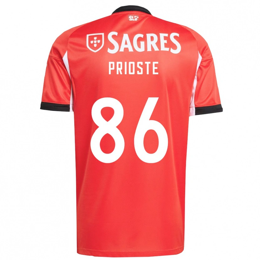 Danxen Pánské Diogo Prioste #86 Červená Bílá Domů Hráčské Dresy 2025/26 Dres