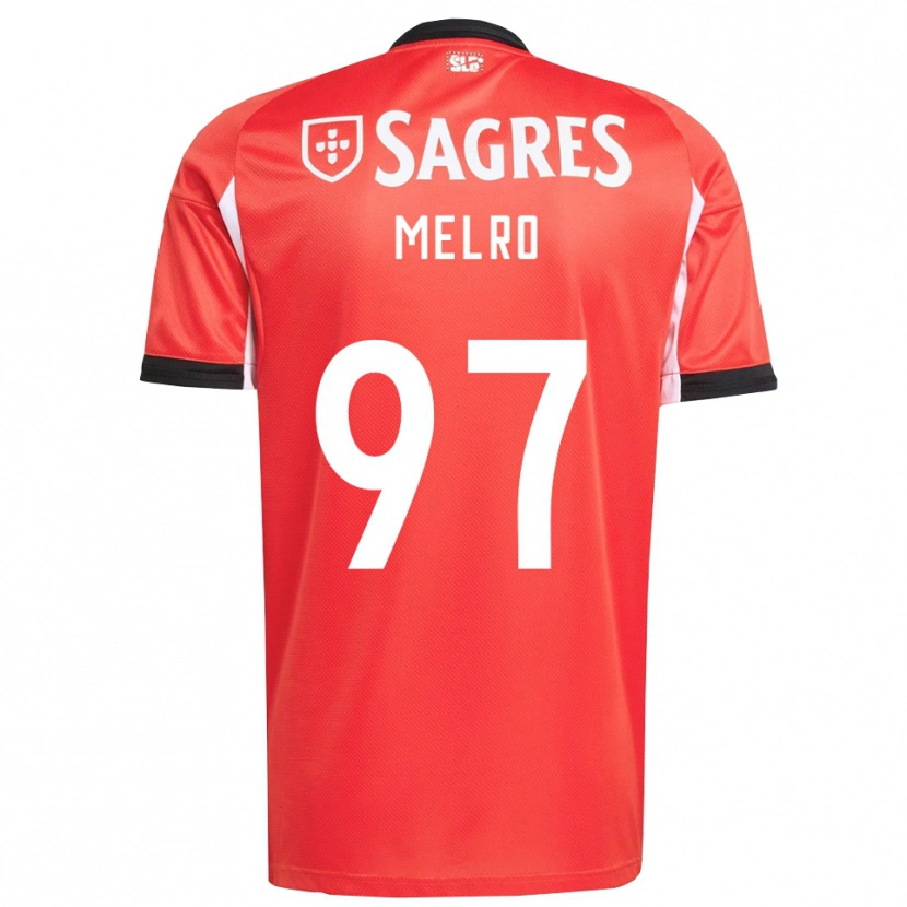 Danxen Pánské José Melro #97 Červená Bílá Domů Hráčské Dresy 2025/26 Dres