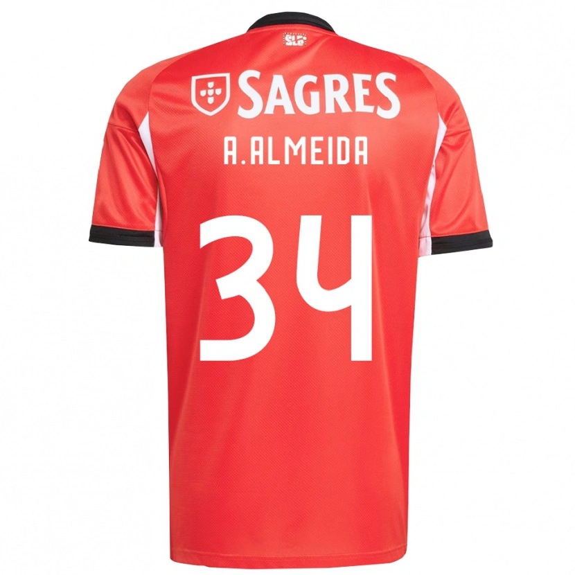 Danxen Pánské Andre Almeida #34 Červená Bílá Domů Hráčské Dresy 2025/26 Dres