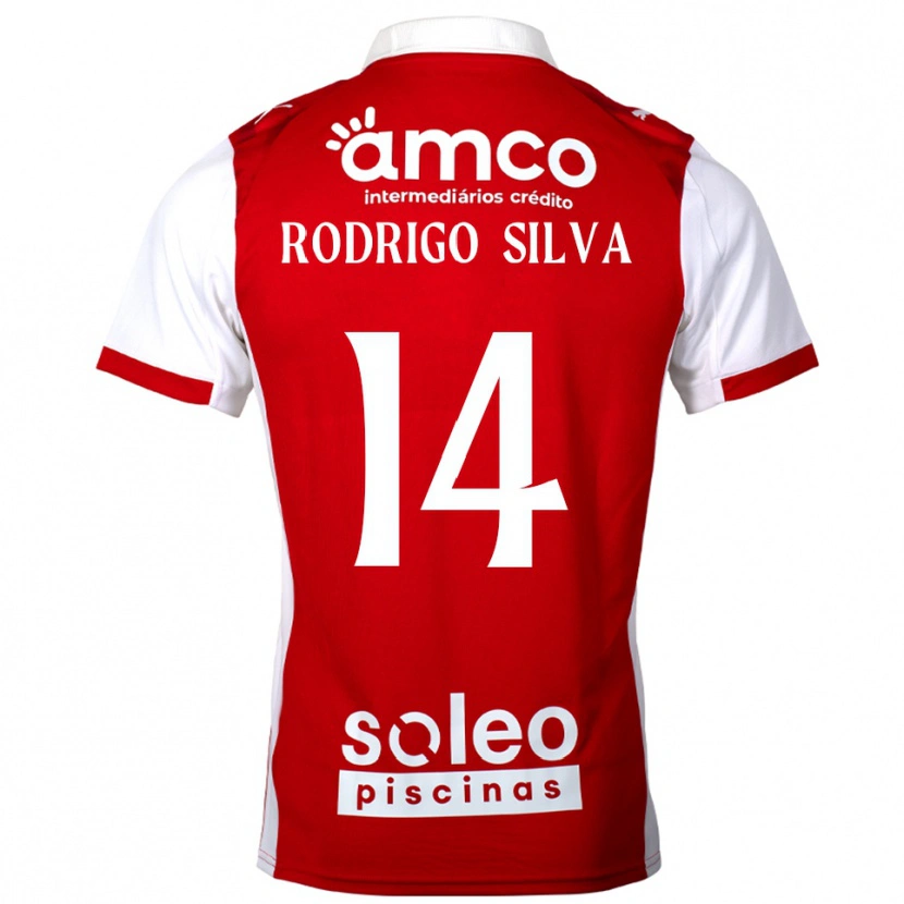 Danxen Pánské Rodrigo Silva #14 Červená Bílá Domů Hráčské Dresy 2025/26 Dres