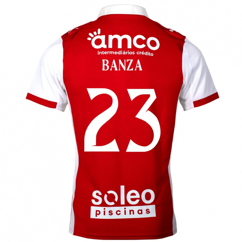 Danxen Pánské Simon Banza #23 Červená Bílá Domů Hráčské Dresy 2025/26 Dres