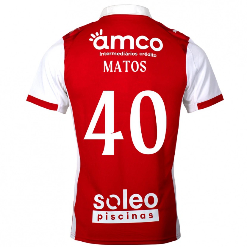 Danxen Pánské João Matos #40 Červená Bílá Domů Hráčské Dresy 2025/26 Dres
