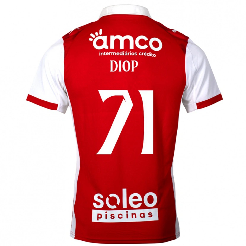 Danxen Pánské Mamadou Diop #71 Červená Bílá Domů Hráčské Dresy 2025/26 Dres