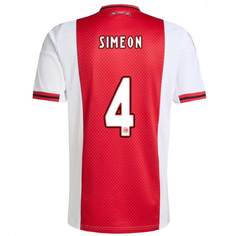 Danxen Pánské Jeshurun Simeon #4 Červená Bílá Domů Hráčské Dresy 2025/26 Dres