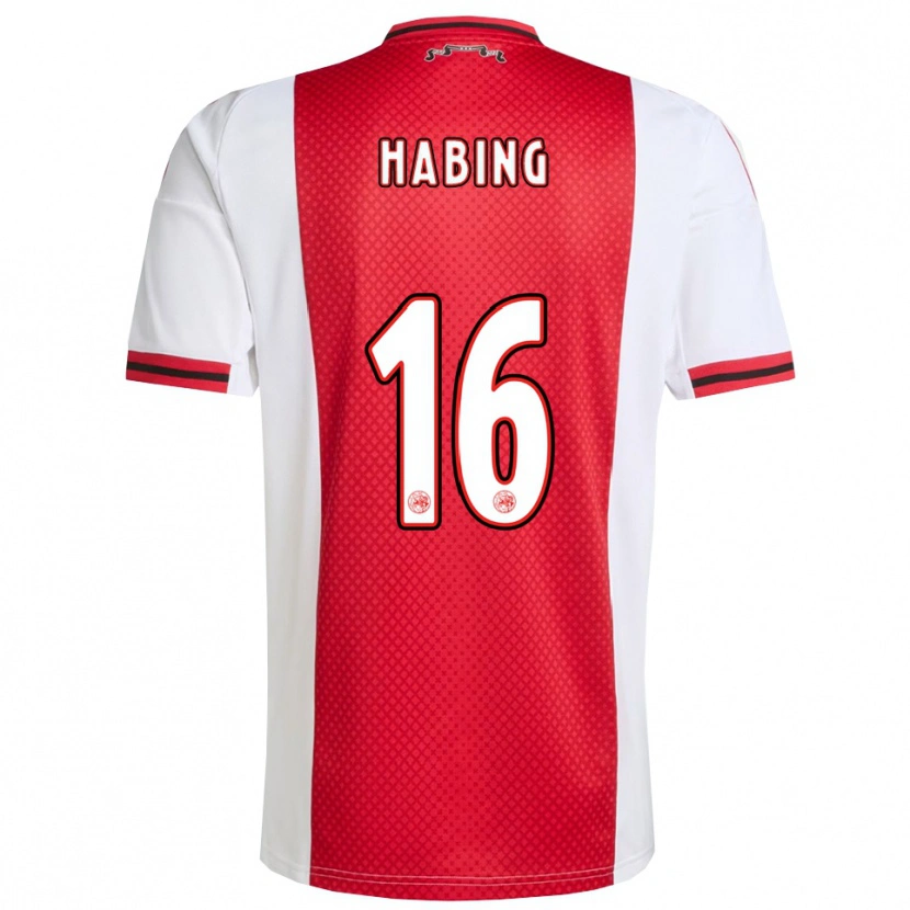 Danxen Pánské Youri Habing #16 Červená Bílá Domů Hráčské Dresy 2025/26 Dres