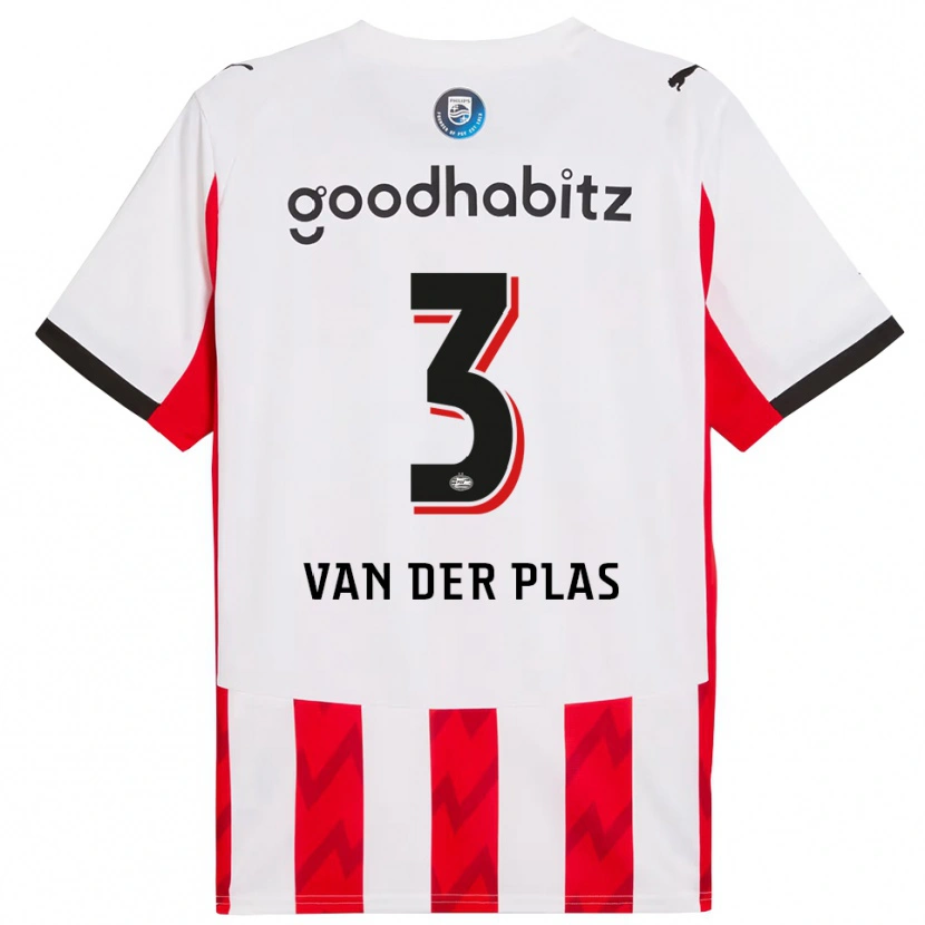 Danxen Pánské Sven Van Der Plas #3 Červená Bílá Domů Hráčské Dresy 2025/26 Dres