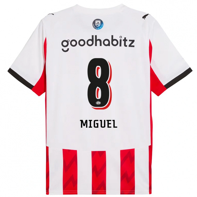 Danxen Pánské Yani Miguel #8 Červená Bílá Domů Hráčské Dresy 2025/26 Dres