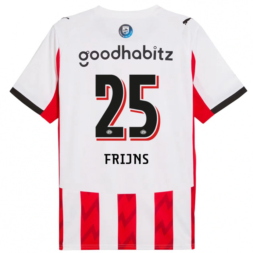 Danxen Pánské Emma Frijns #25 Červená Bílá Domů Hráčské Dresy 2025/26 Dres