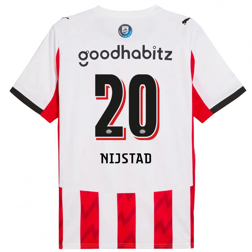 Danxen Pánské Nina Nijstad #20 Červená Bílá Domů Hráčské Dresy 2025/26 Dres