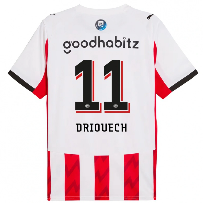 Danxen Pánské Couhaib Driouech #11 Červená Bílá Domů Hráčské Dresy 2025/26 Dres