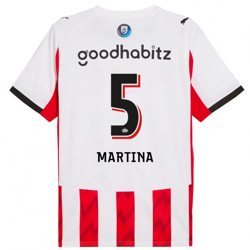 Danxen Pánské Jorvimar Martina #5 Červená Bílá Domů Hráčské Dresy 2025/26 Dres