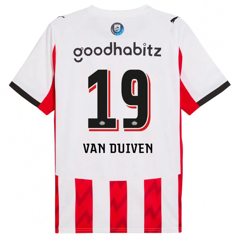 Danxen Pánské Jason Van Duiven #19 Červená Bílá Domů Hráčské Dresy 2025/26 Dres