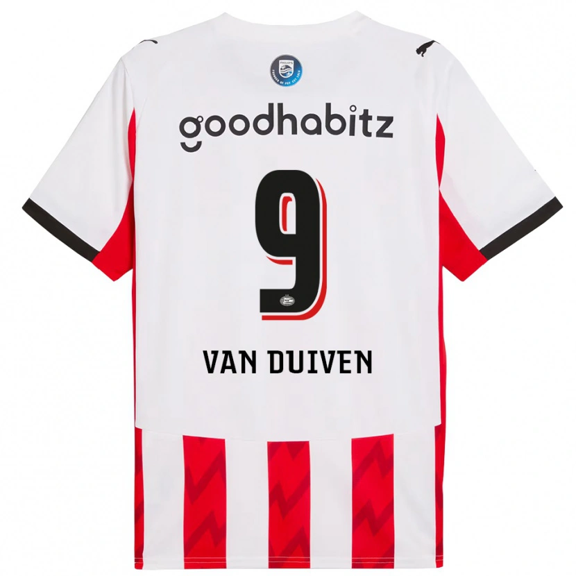Danxen Pánské Robin Van Duiven #9 Červená Bílá Domů Hráčské Dresy 2025/26 Dres