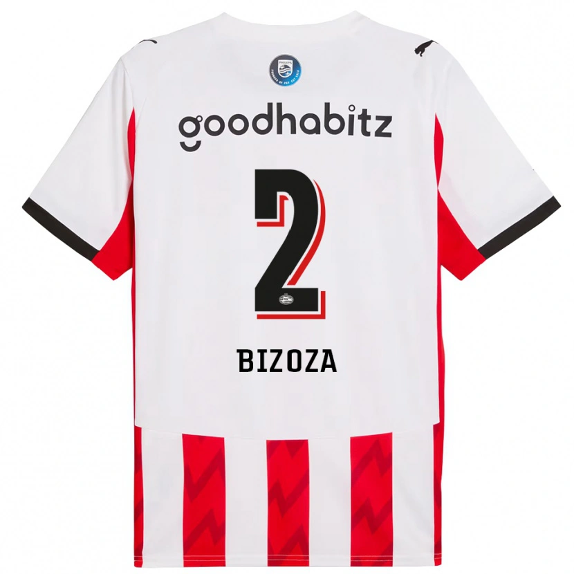 Danxen Pánské Kevin Bizoza #2 Červená Bílá Domů Hráčské Dresy 2025/26 Dres