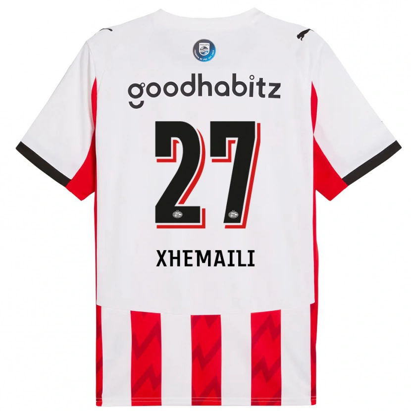 Danxen Pánské Riola Xhemaili #27 Červená Bílá Domů Hráčské Dresy 2025/26 Dres